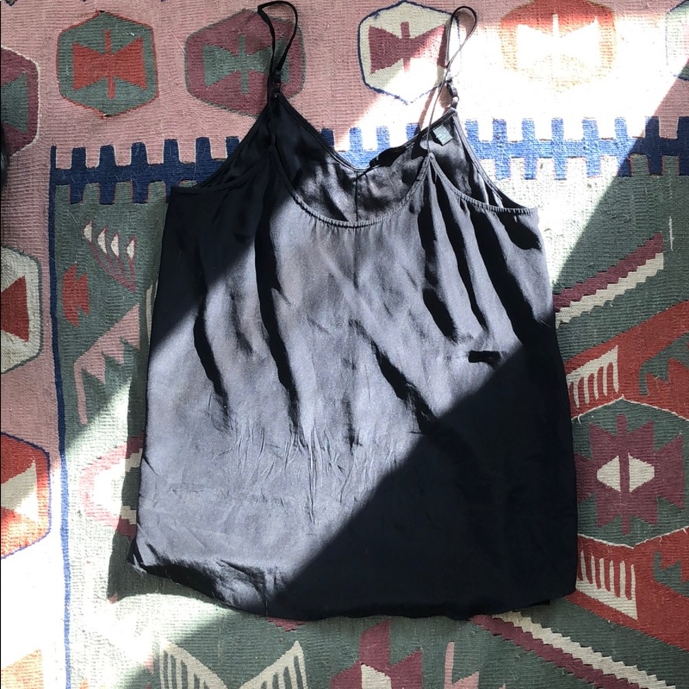 ATM Black Silk Tank Top